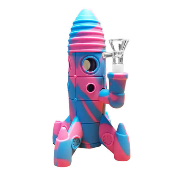 wholesale silicone bong rocket pink blue